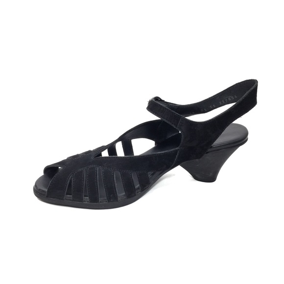 Arche Black Nubuck Strappy Heeled Sandals - Picture 7 of 12